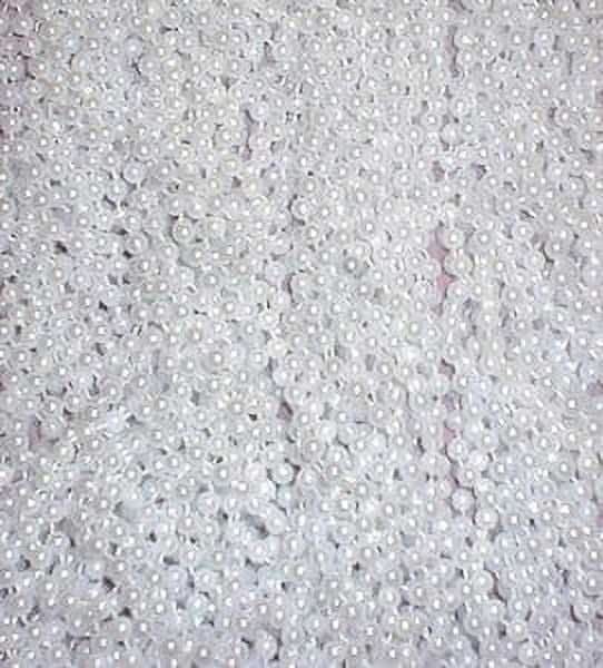 MGMB 144 Pearl White Wholesale Lot Mardi Gras Beads Party Favors Necklaces 12 Dozen