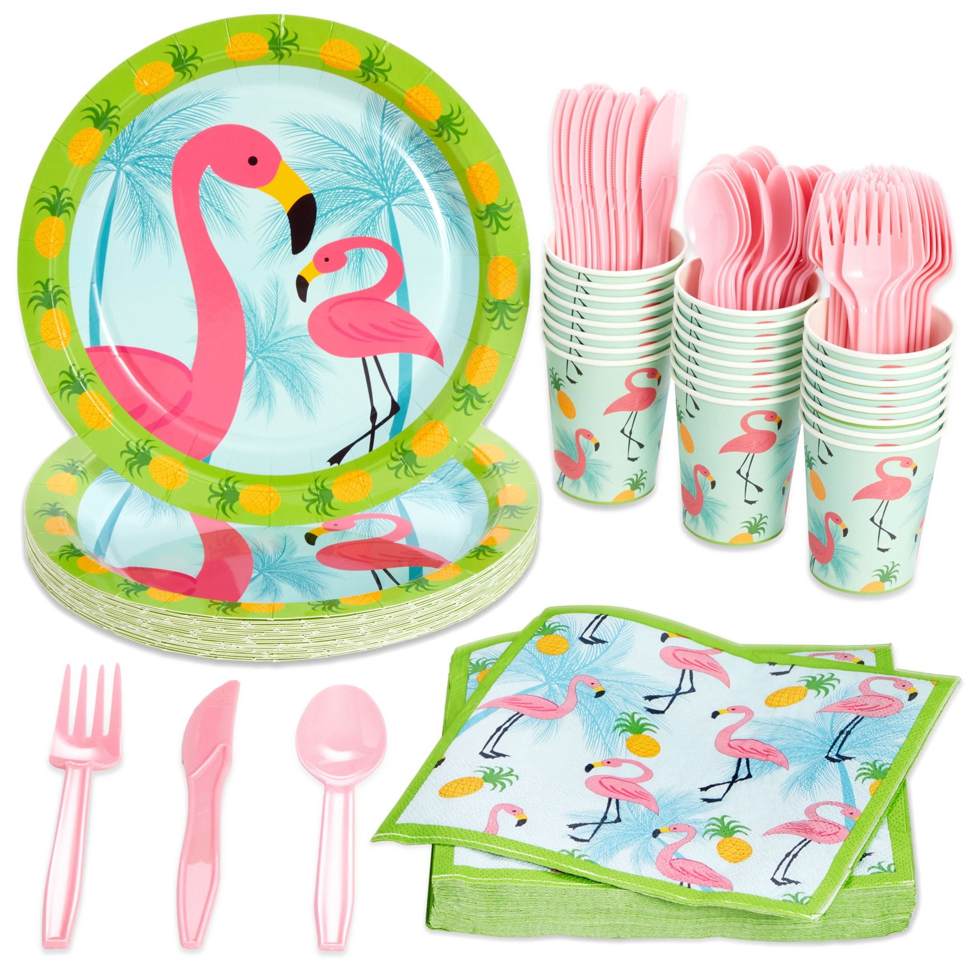 https://i5.walmartimages.com/seo/144-Piece-Pink-Flamingo-Birthday-Party-Supplies-Paper-Plates-Napkins-Cups-Cutlery-Summer-Hawaiian-Themed-Party-Girl-Baby-Shower-Decorations-Serves-24_347fe257-090c-49fc-813b-1a7dac374cb3.d133368fcc8b43c280a536ce163d531e.jpeg