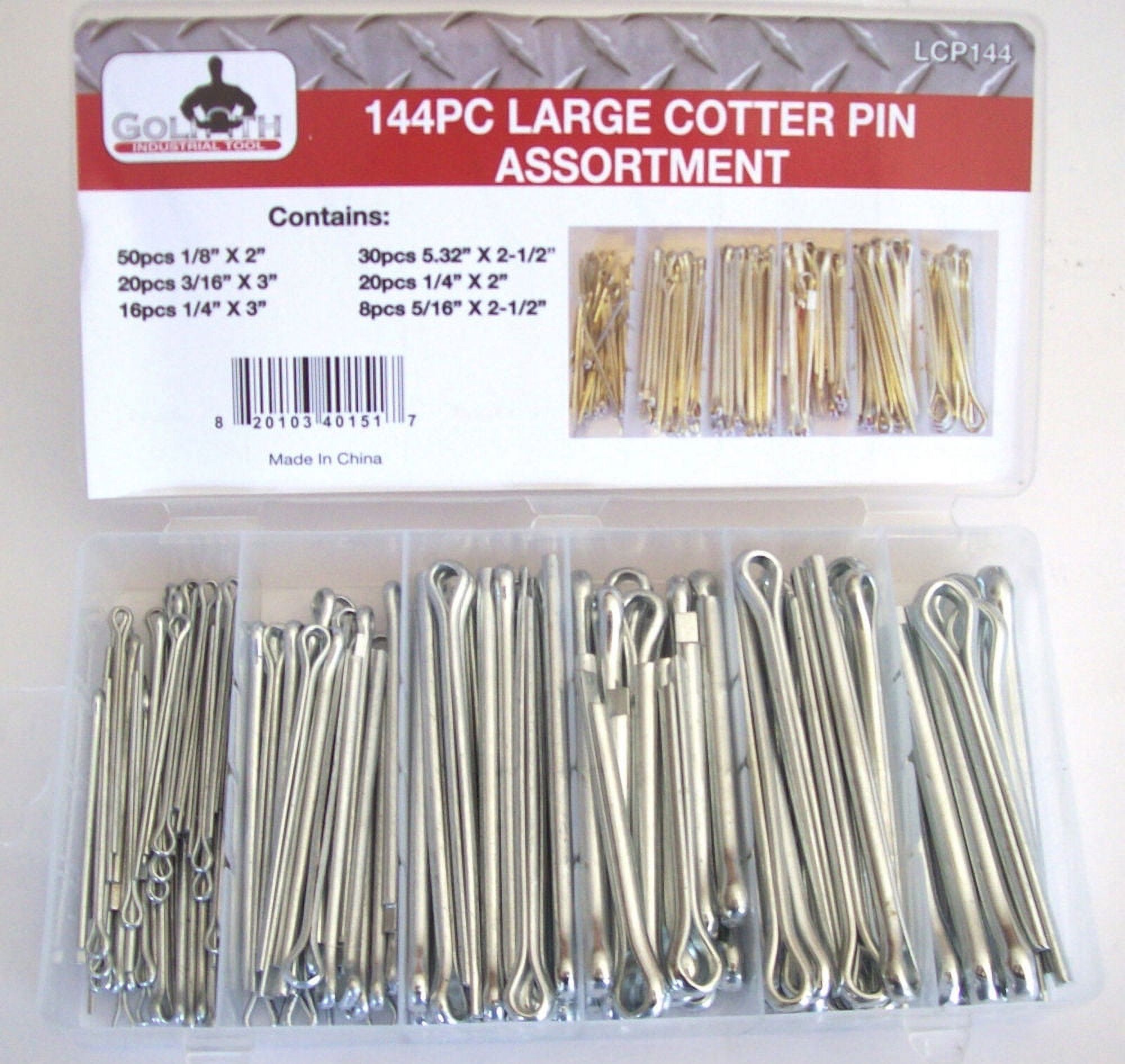 144 Pieces Extra Large Clip Long Cotter Pin CP144 Assortment Set ...