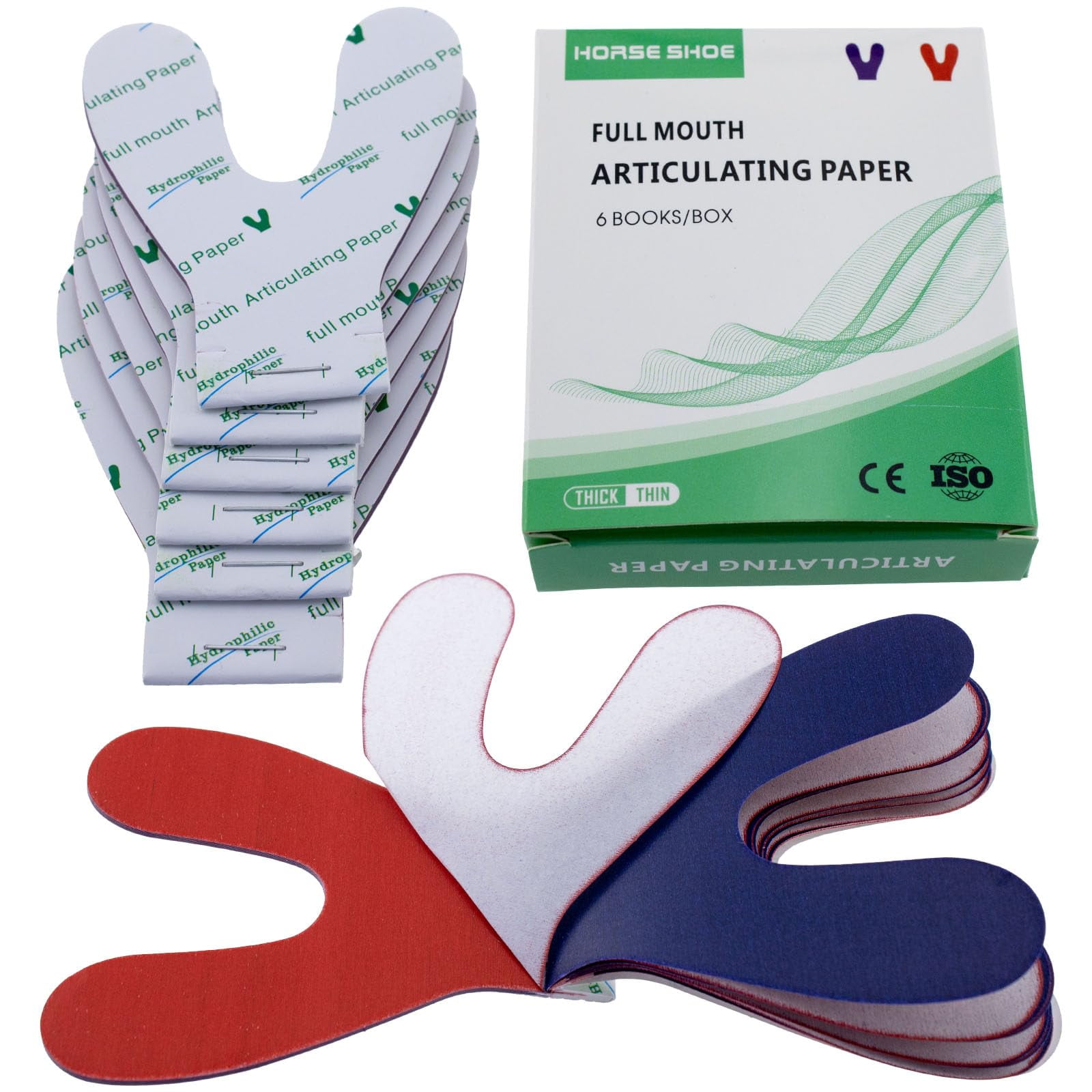 144 Sheets Dental Grade Articulating Papers Horseshoe Type by VASTMED