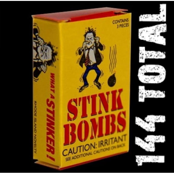 144 TOTAL STINK BOMBS - 4 cases of 36 Glass Vials Fart Gag Rotten Egg Odor!