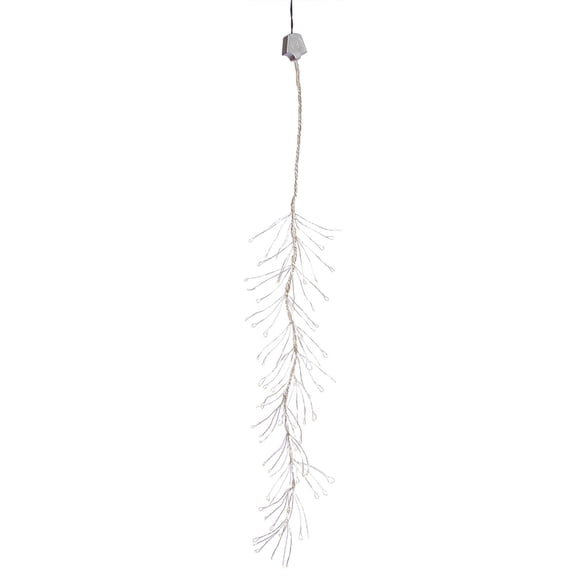 144 White Pre-Lit LED Mini Snow Branch Christmas Lights - 5 ft Silver Wire