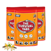 144 hours Emergency Food tablet none-GMO gluten-free 25 years shelf life 24 Tabs Vanilla x 3 pouches