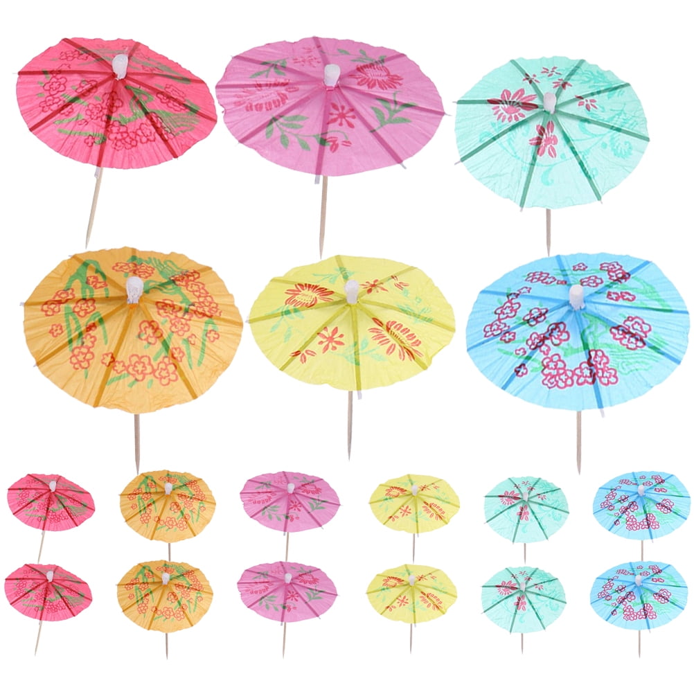144 pcs Cocktail Parasol Drink Umbrellas Paper Parasol Picks for Drinks
