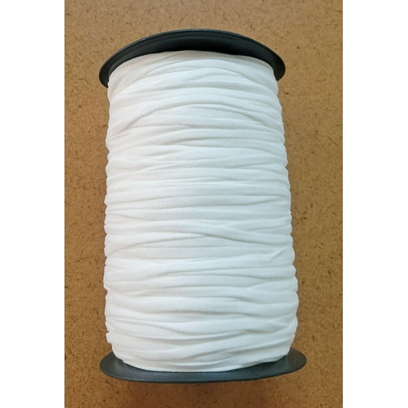 144 yard Roll - 1/4" White Soft Stretch Elastic Full Roll - White (20144-50)