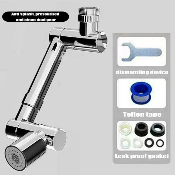 1440 Degree Rotating Faucet Extender, Mechanical Arm Nozzle for Flexible Water Direction