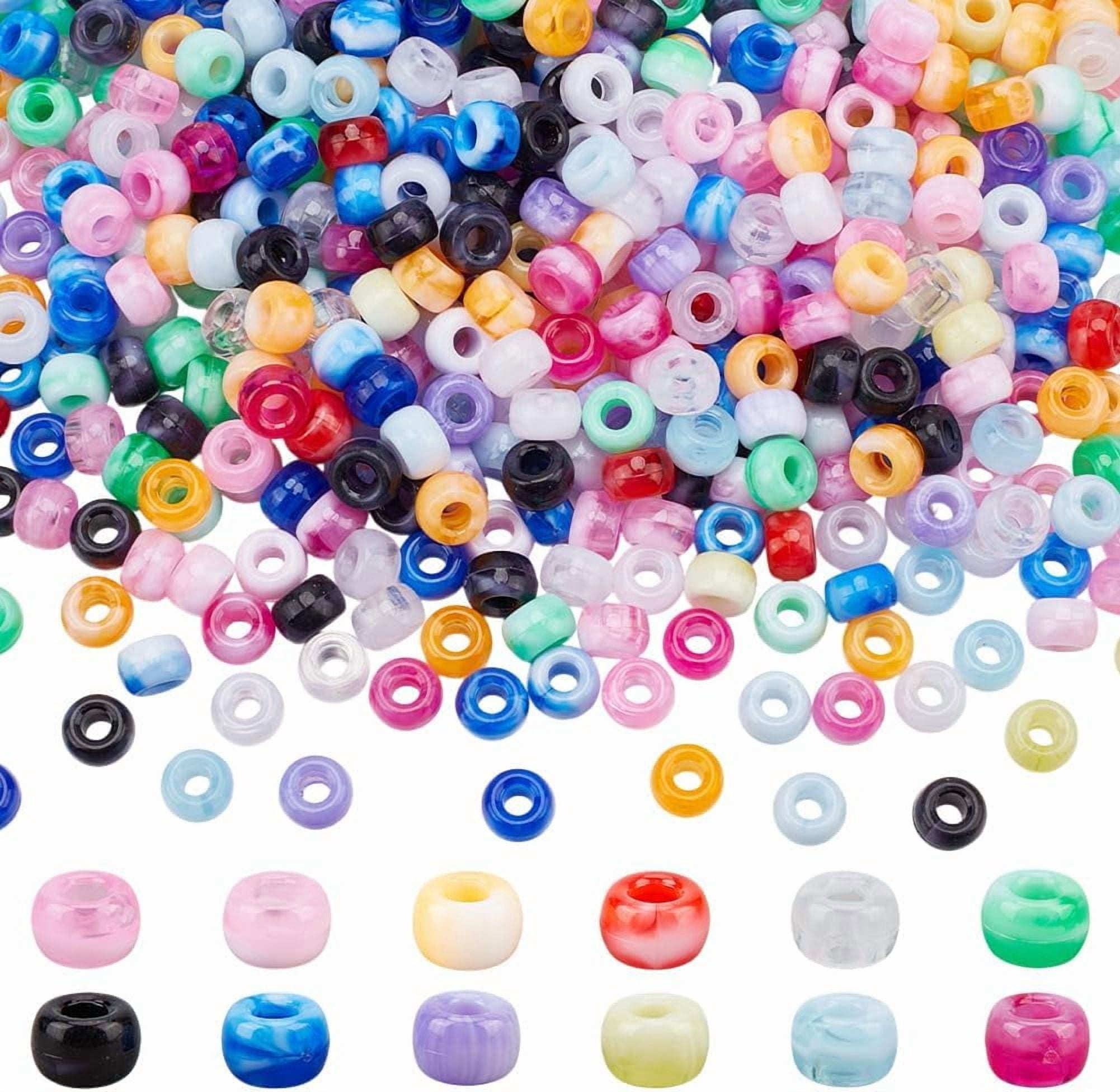 1440Pcs 12 Colors Acrylic and Resin Beads Two Tone Barrel Mixed Color 9x5.5~6mm Hole: 3.7~4mm 120pcs/color