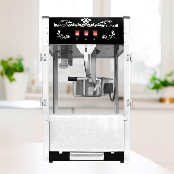 1440W Countertop Popcorn Popper Maker, 16 Oz Kettle Stainless Steel Popcorn Maker Commercial Popcorn Machine, with Tempered Glass, 3 Easy Switches, Warming Deck,Perfect for Movie Nights,Party,Events