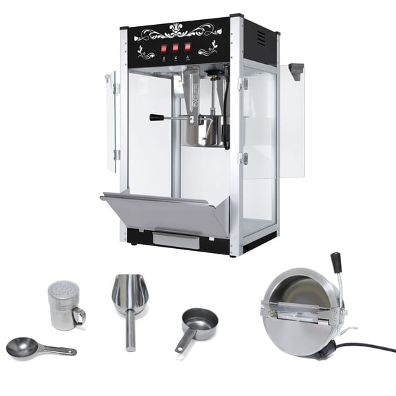 1440W Countertop Popcorn Popper Maker, Commercial Popcorn Machine, 16 Oz Kettle Stainless Steel Popcorn Maker with Tempered Glass, 3 Easy Switches, Warming Deck,Perfect for Movie Nights,Party,Events