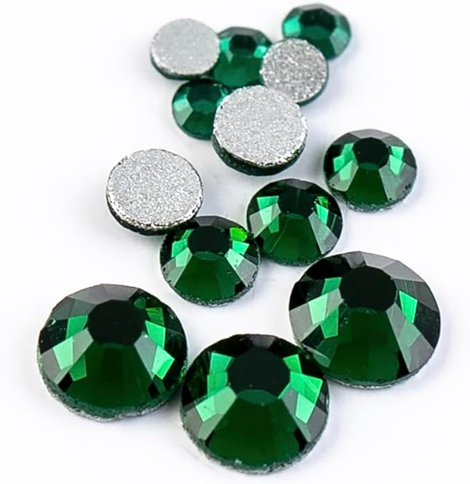 1440pcs Crystal Lane DIY SS20 (4.7mm) Emerald Glass Round Flat Back Rhinestones for nail art, clothes design decorations