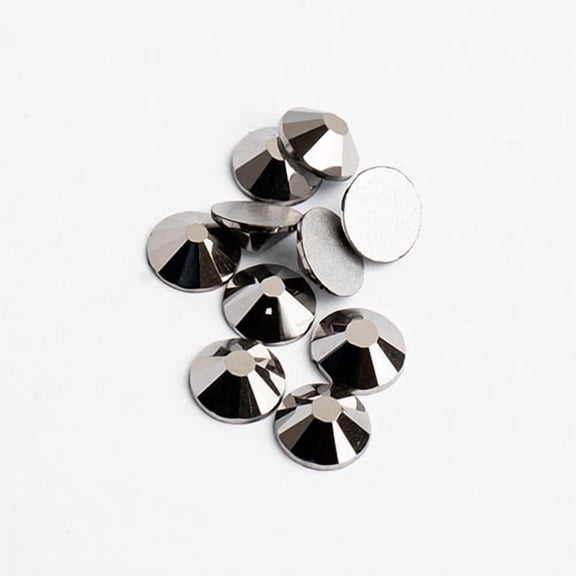 1440pcs Crystal Lane DIY SS6 (2mm) Hematite Round Glass Flatback Rhinestones for Arts & Crafts Nail Art Clothes Shoes