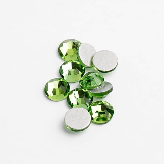1440pcs Crystal Lane DIY SS6 (2mm) Peridot Round Glass Flatback Rhinestones for Arts & Crafts Nail Art Clothes Shoes