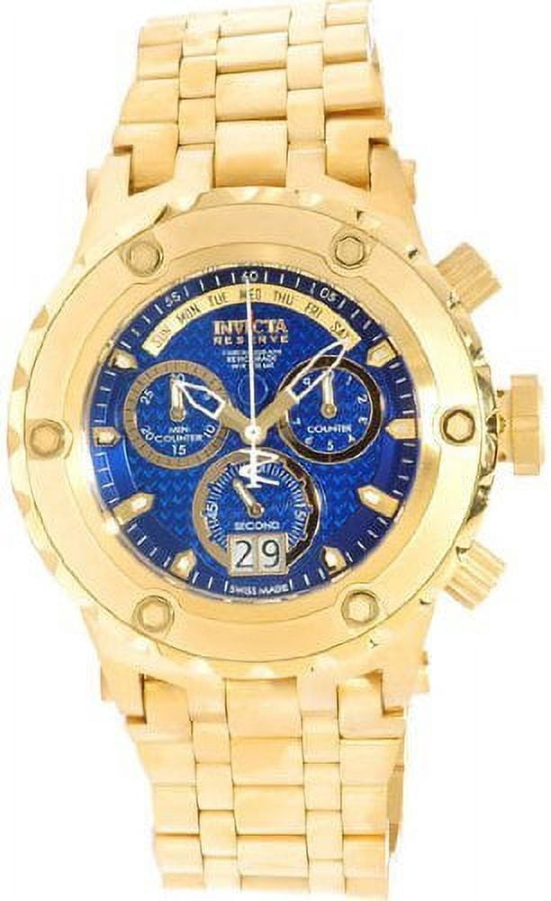 14469 Men's Subaqua Reserve Blue Dial Gold Plated Steel Bracelet