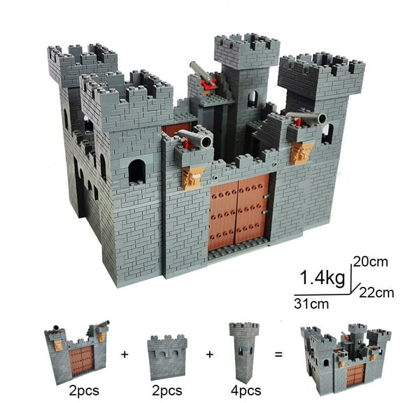 1448pcs Medieval Castle Model Construction Building Blocks Kit Military Lion Knights Soldiers Figures Middle Age Street View Bricks Toys