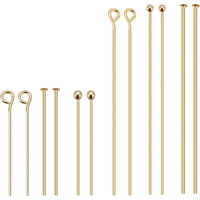 Wholesale DICOSMETIC 320Pcs 8 Sizes Golden Color Stainless Steel Bead Eye  Pins Ball Head Point Eye Pins Findings Open Eye Pin for Earring Bracelet  Pendant Jewelry Making，Hole：2mm 
