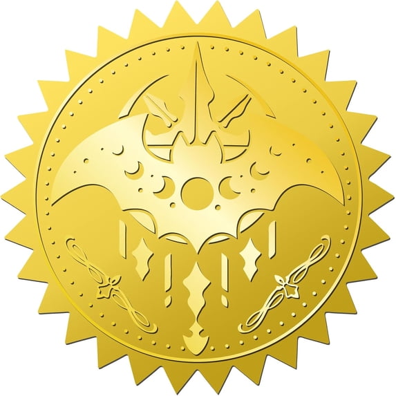 144Pcs Bat Gold Foil Embossed Stickers Animal 2 Inch Self Adhesive ...