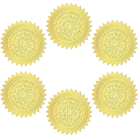 144Pcs Flower Gold Foil Embossed Stickers Floral Spring 2 Inch Certificate Embossed Sealing Decal Round Label Self Adhesive Decal for Envelopes Wedding Awards Graduation Gift Packaging