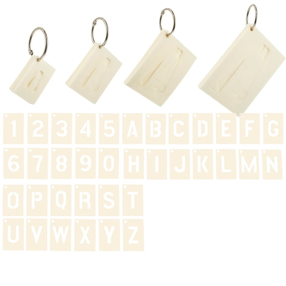 144Pcs Letter and Number Stencils 4 Sizes Reusable PET Alphabet Number Crafting Templates for DIY Art and Craft