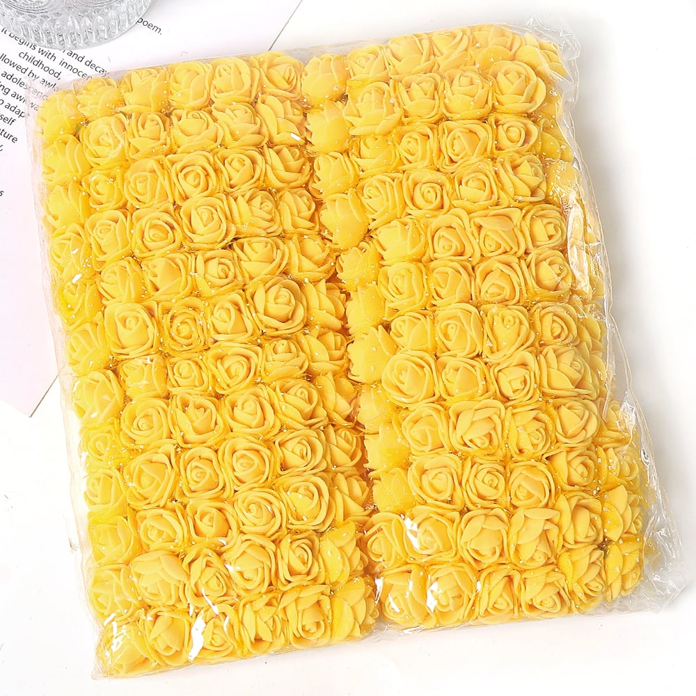 144Pcs Mini Rose Artificial Flowers Bouquet 7.5cm Foam Fake Flowers ...