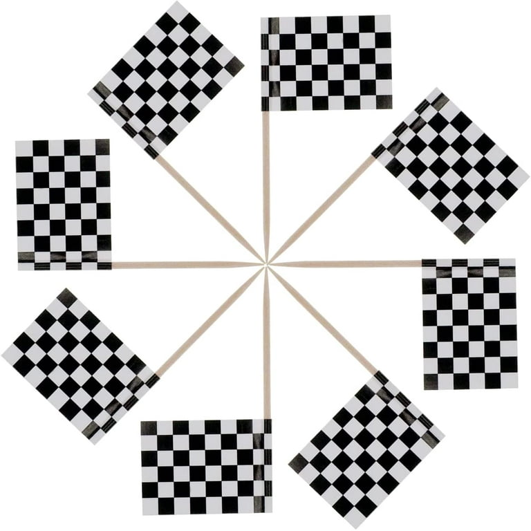 144pcs-racing-flag-toothpick-flag-black-and-white-toothpick-flag-race-car-birthday-party-supplie-mini-cup-cake-label-food-theme-cake-decoration-walmart-com