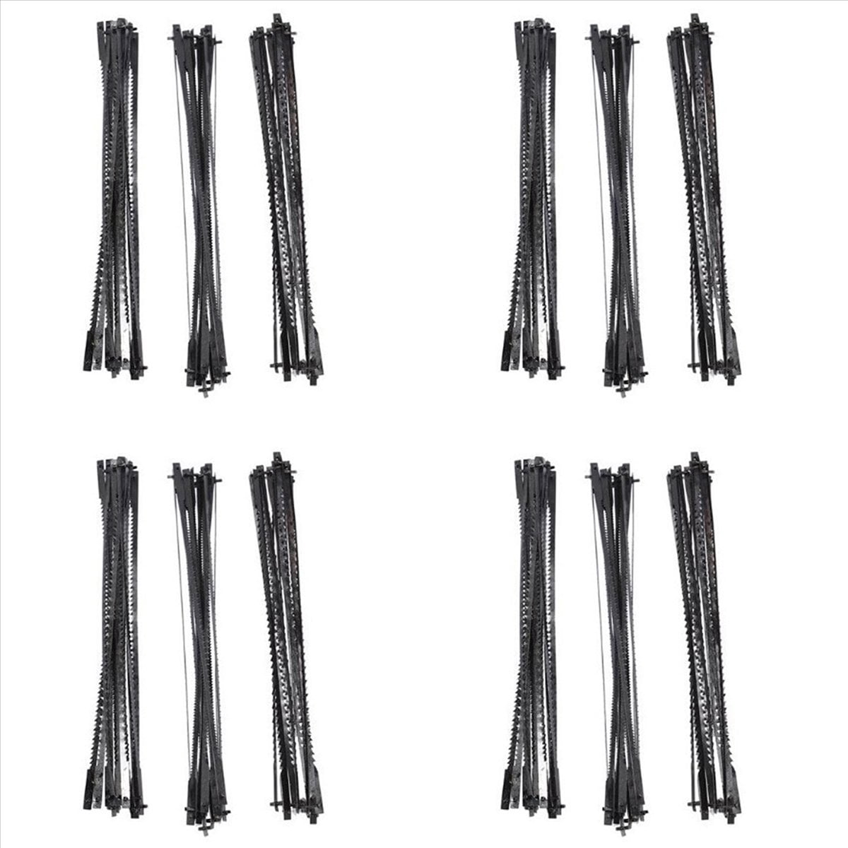 144Pcs Scroll Saw Blades 127mm Carbon Steel Fretsaw Blades with Pin 15/18/24 Teeth Standard Fine Cut Saw Blades
