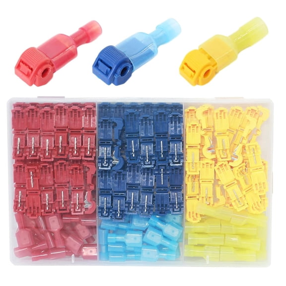 144Pcs T-Tap Connector Self-Stripping Quick Electrical Cable Connector Crimp Wire Terminals Easy to Use