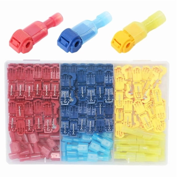 144Pcs T Tap Wire Connectors Quick Splice Wire Terminals Self-Stripping Quick Splice Electrical Wire Terminals Enduring