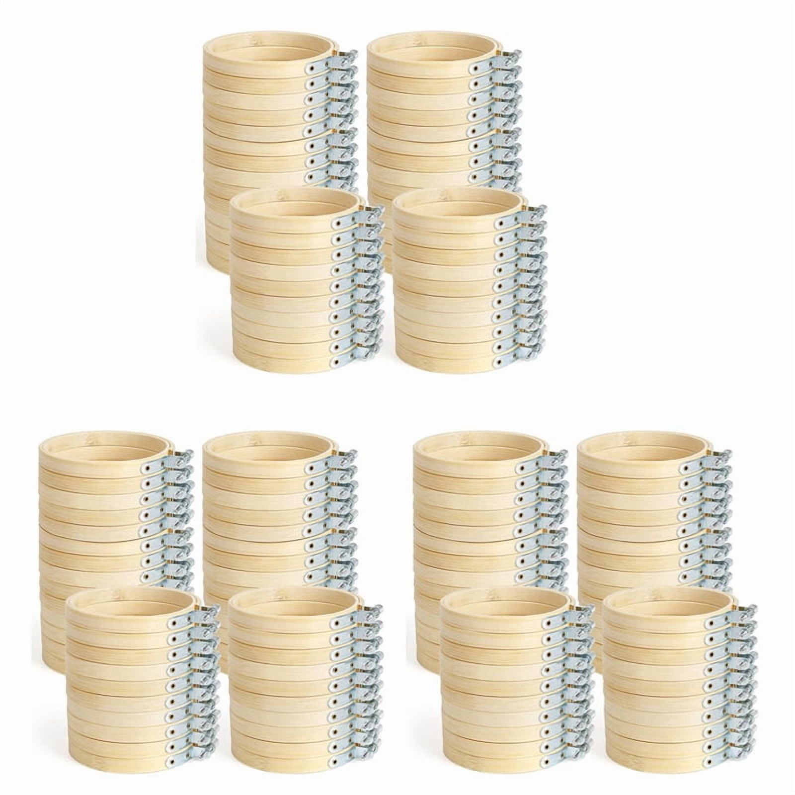 144Pieces 3Inch Embroidery Hoop Mini Embroidery Hoop Bamboo Round Hoop for DIY Craft Needlework, Sewing and Crafts 8cm