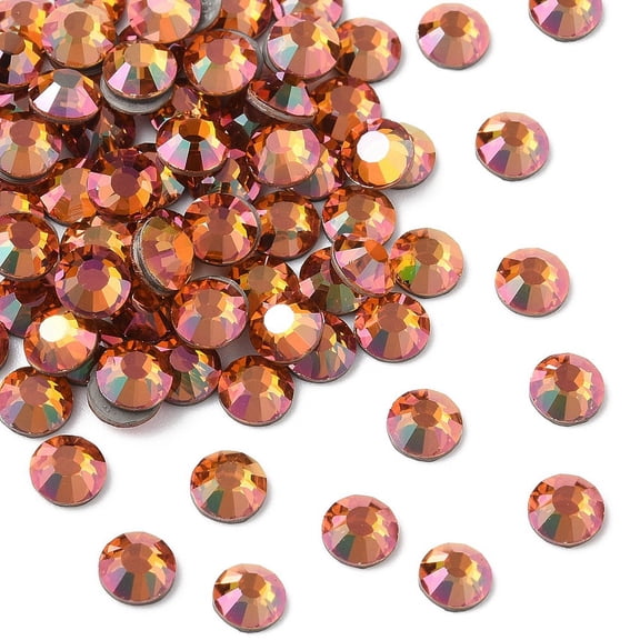 144pc Preciosa® Crystal Hotfix Flatback Stones Czech Crystal Round(438 11 612 Chaton Rose VIVA 12 ®) 00030 213 Lava SS10(2.7~2.9mm)