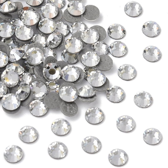 144pc Preciosa® Crystal Hotfix Flatback Stones Czech Crystal Round(438 11 612 Chaton Rose VIVA 12 ®) 00030 242 Argent Flare SS16(3.8~4mm)