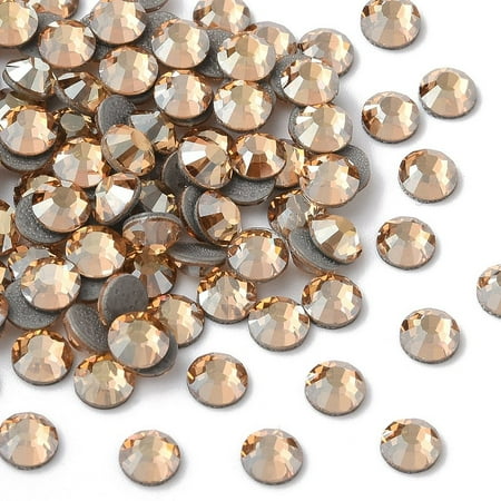 144pc Preciosa® Crystal Hotfix Flatback Stones Czech Crystal Round(438 11 612 Chaton Rose VIVA 12 ®) 00030 244 Golden Honey SS10(2.7~2.9mm)