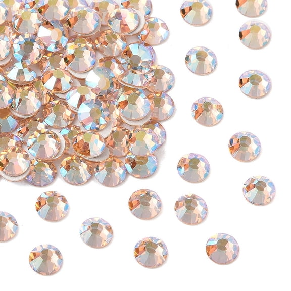 144pc Preciosa® MAXIMA Crystal No Hotfix Flatback Stones Czech Crystal Dura Foiling Round(438 11 615 Chaton Rose) 90300 200 Light Peach AB SS6(1.9~2.1mm)