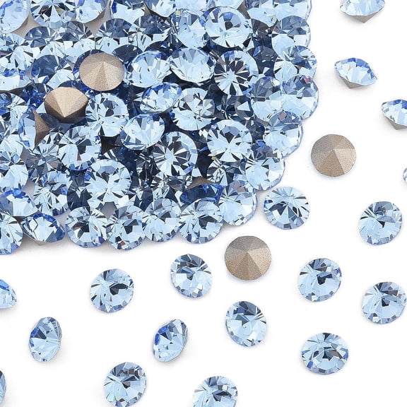 144pc Preciosa MAXIMA Crystal Round Stones Czech Crystal Dura Foiling Round(431 11 615 Chaton) 30020 Light Sapphire SS10/PP21(2.7~2.9mm)