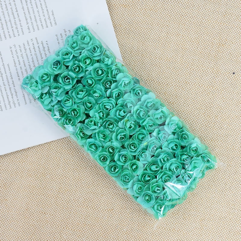 144pcs 2cm Artificial Mini Paper Rose Bouquet for Wedding Party