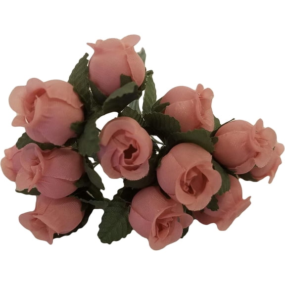 144pcs  5/8" Artificial Rosebuds Roses on Stem (Mauve )