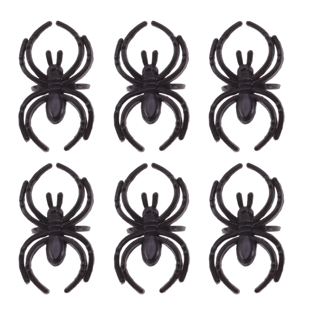 144pcs Black Halloween Black Spider Ring Halloween Props Plastic Rings