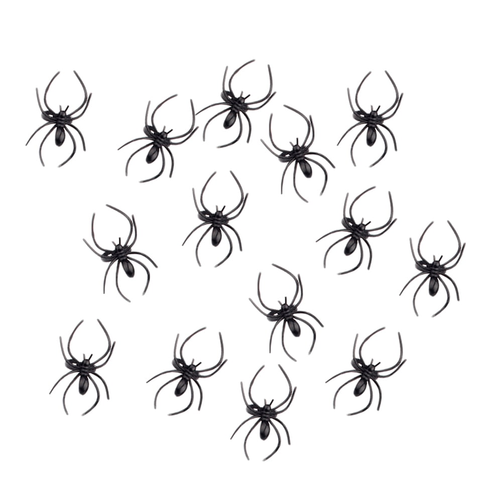 144pcs Black Halloween Spider Ring Halloween Prank Props Animal Finger ...