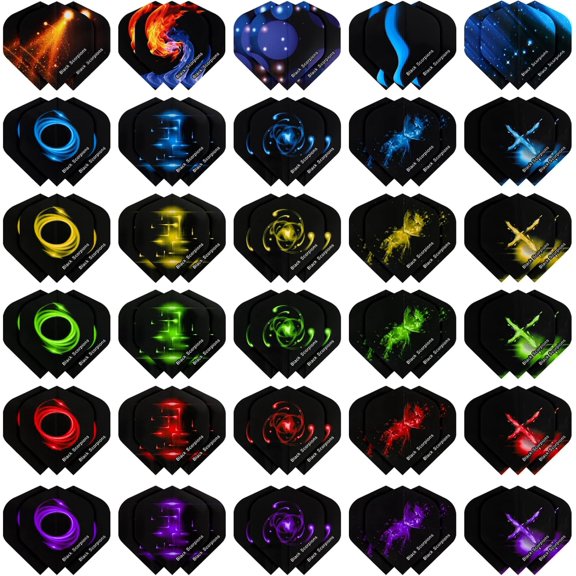 144pcs Standard Dart Flights Set, Dart Flights for Steel Tip Darts/Soft Plastic Tip Darts, Dart Replacement Flights Accessories