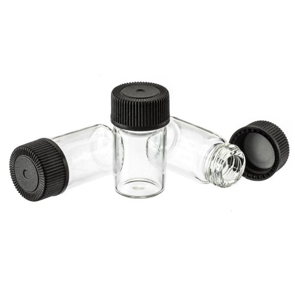 144pk Glass Vial Collection Set Craft and Hobby Storage With Screw Caps 3/4 Dram