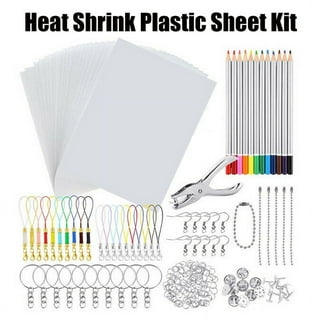 Shrink Plastic Sheet Kit for Shrinky Dink, 175 Pcs Heat Shrinky Art Crafts  Set, Include 20Pcs Blank Shrink Art Film Paper and 155 Accessories for Kids  Creative Art Craft DIY Ornaments Keychains