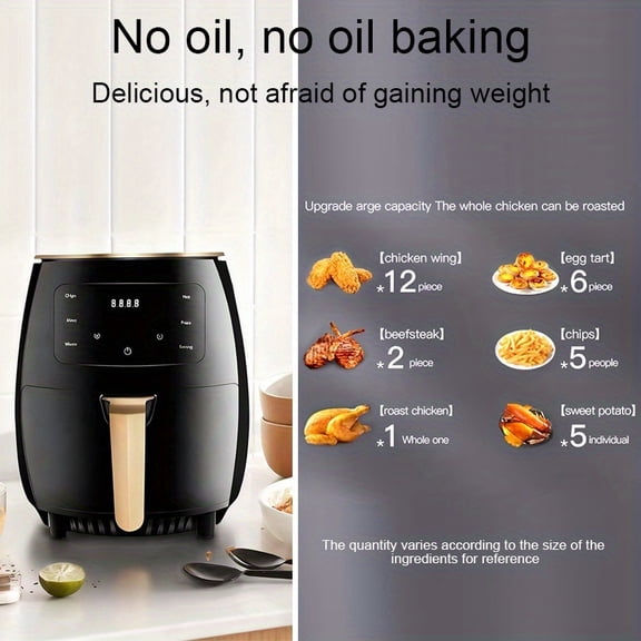 145.42oz Air Fryer 110V Automatic French Fries Machine Bakery Equipment Portable Electric Fryer for Crispy Fries Chicken Wings Snacks