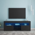 thumbnail image 1 of 145 Modern 57" TV Stand Matte Body High Gloss Fronts with 16 Color LEDs, 1 of 9