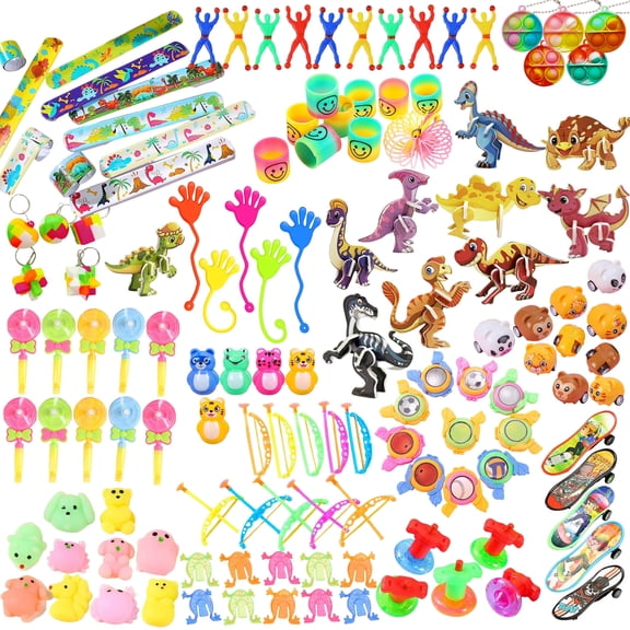 145 Pcs Party Favors for Kids, Pop Fidget Treasure Box Toys for Classroom, Prizes for Kids Classroom, Goodie Bag Stuffers, Pinata Stuffers Filler, Carnival Prizes Birthday Return Gifts