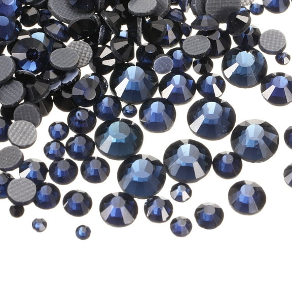 1450 Pcs Hotfix Rhinestones Crystal Glass Gems(SS6-SS30 Set,Deep Blue)