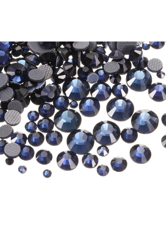 1450 Pcs Hotfix Rhinestones Crystal Glass Gems(SS6-SS30 Set,Deep Blue)
