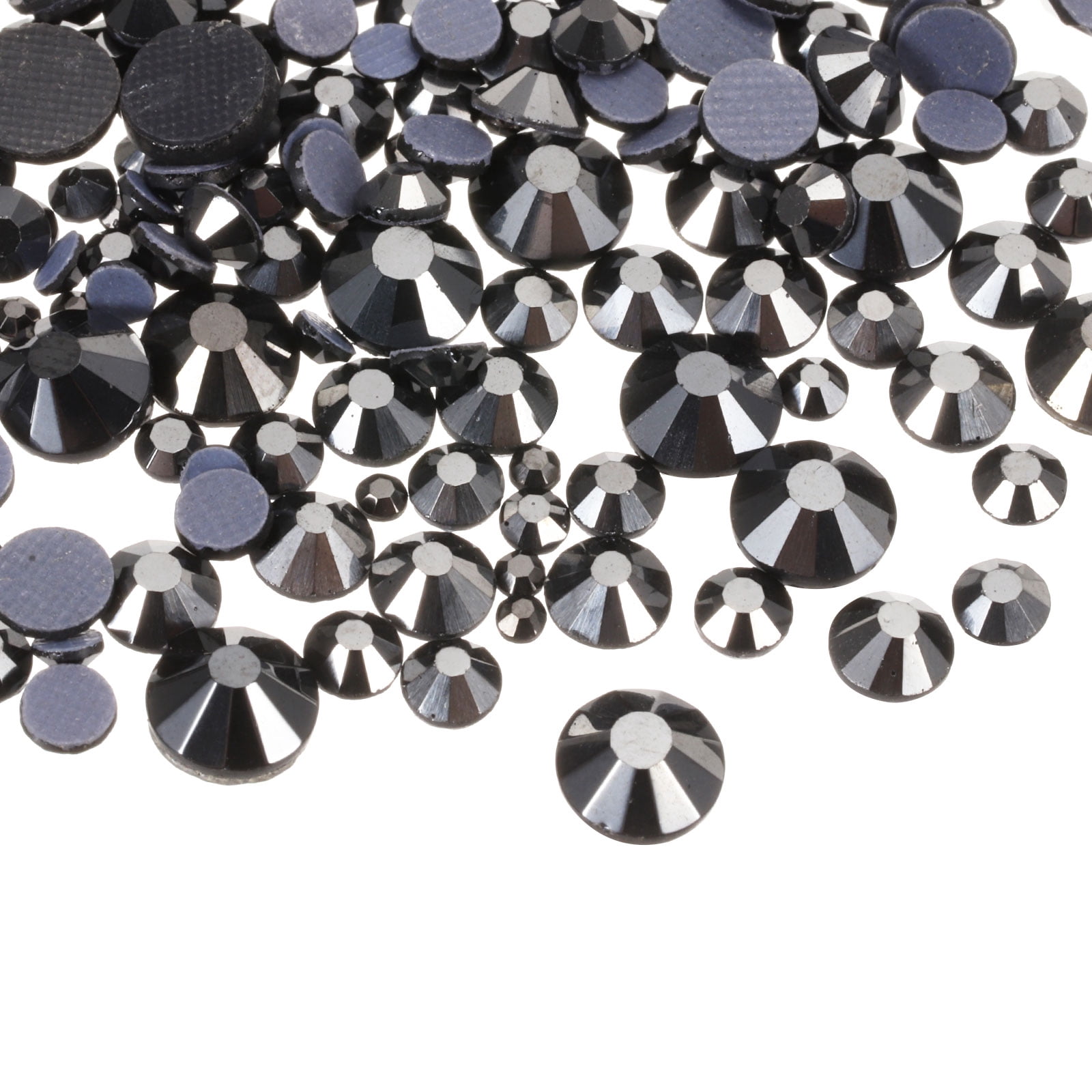 1450 Pcs Hotfix Rhinestones Crystal Glass Gems(SS6-SS30 Set,Pale Black ...