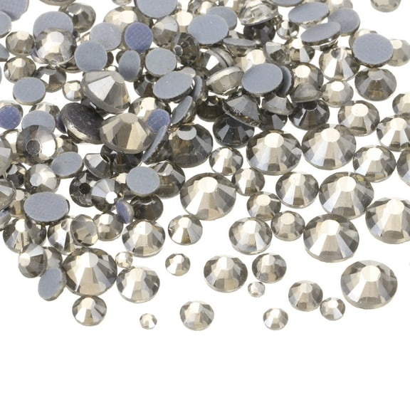 1450 Pcs Hotfix Rhinestones Crystal Glass Gems(SS6-SS30 Set,Transparent Gray)