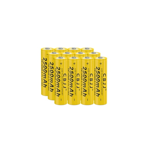 14500 Rechargeable Batteries 3.7V Cell 2500mAh for Flashlight US Shipping Button Top Cell (Yellow)