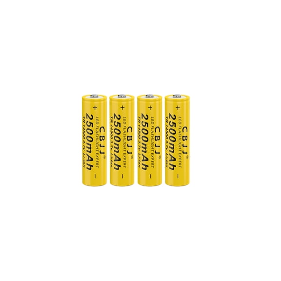 14500 Rechargeable Batteries 3.7V Cell 2500mAh for Flashlight US Shipping Button Top Cell (Yellow)