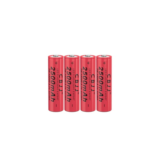 14500 Rechargeable Battery Li-ion Cell 3.7V 2500mAh for Flashlight Button Top Cell (Red)
